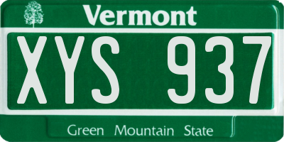 VT license plate XYS937