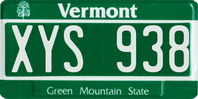 VT license plate XYS938