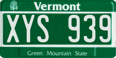 VT license plate XYS939