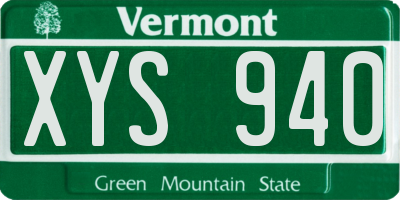VT license plate XYS940