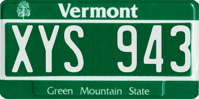 VT license plate XYS943