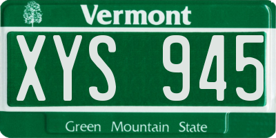 VT license plate XYS945