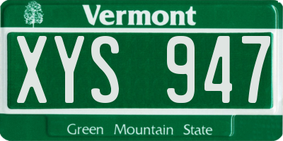 VT license plate XYS947