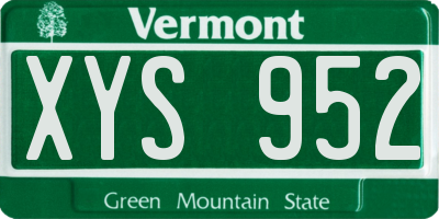 VT license plate XYS952