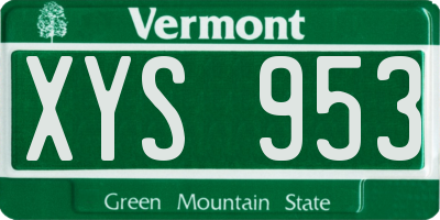 VT license plate XYS953