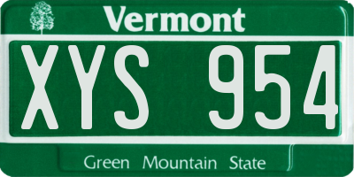 VT license plate XYS954