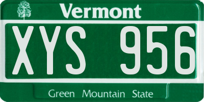 VT license plate XYS956