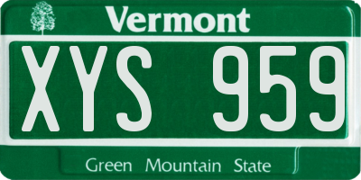 VT license plate XYS959