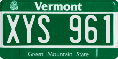 VT license plate XYS961