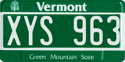 VT license plate XYS963