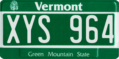 VT license plate XYS964