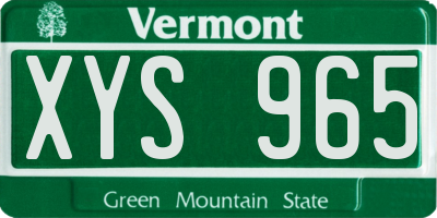 VT license plate XYS965