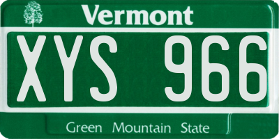 VT license plate XYS966
