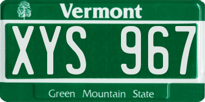 VT license plate XYS967
