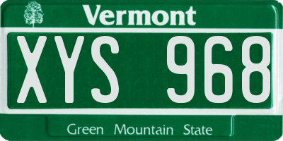 VT license plate XYS968