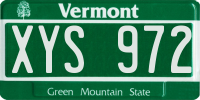 VT license plate XYS972