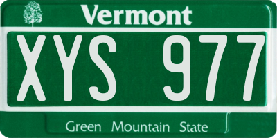 VT license plate XYS977