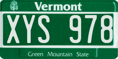 VT license plate XYS978