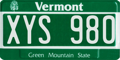 VT license plate XYS980