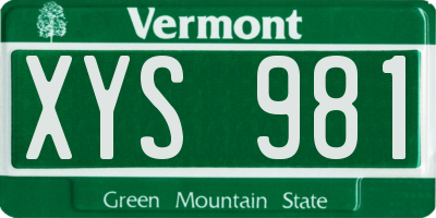 VT license plate XYS981
