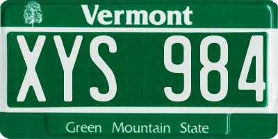 VT license plate XYS984