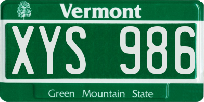 VT license plate XYS986