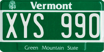 VT license plate XYS990