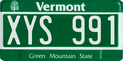 VT license plate XYS991