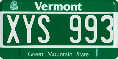 VT license plate XYS993
