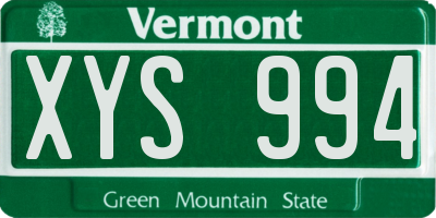VT license plate XYS994