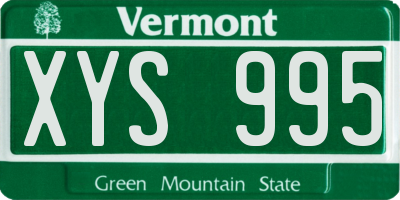 VT license plate XYS995