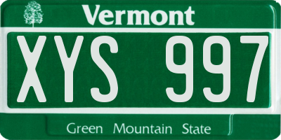 VT license plate XYS997