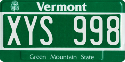 VT license plate XYS998