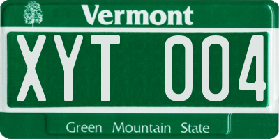 VT license plate XYT004