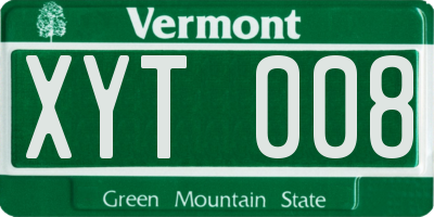 VT license plate XYT008