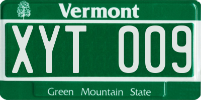 VT license plate XYT009