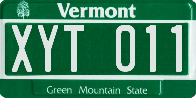 VT license plate XYT011