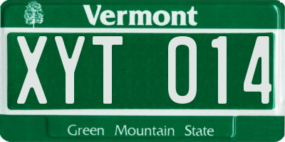 VT license plate XYT014