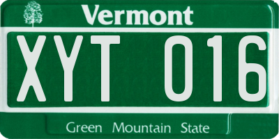 VT license plate XYT016