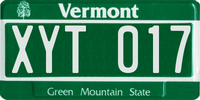 VT license plate XYT017