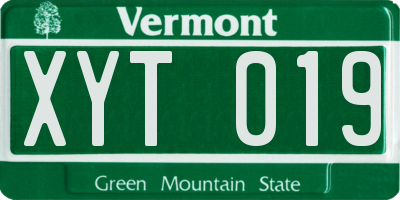 VT license plate XYT019