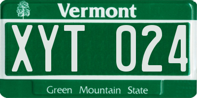 VT license plate XYT024
