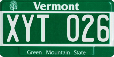 VT license plate XYT026