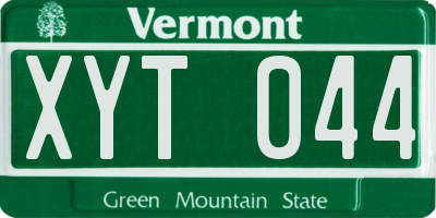 VT license plate XYT044