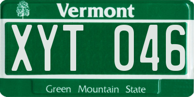 VT license plate XYT046