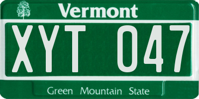 VT license plate XYT047
