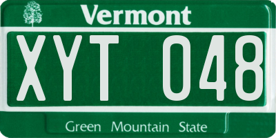 VT license plate XYT048