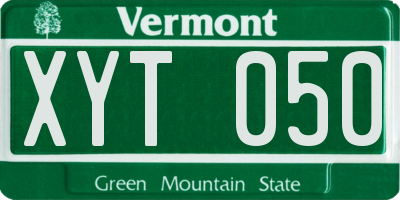 VT license plate XYT050
