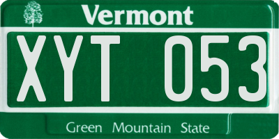 VT license plate XYT053