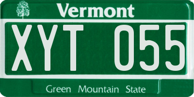 VT license plate XYT055
